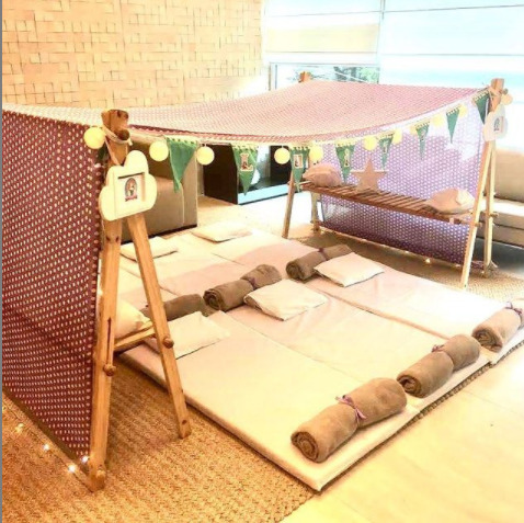 Tenda na festa do pijama