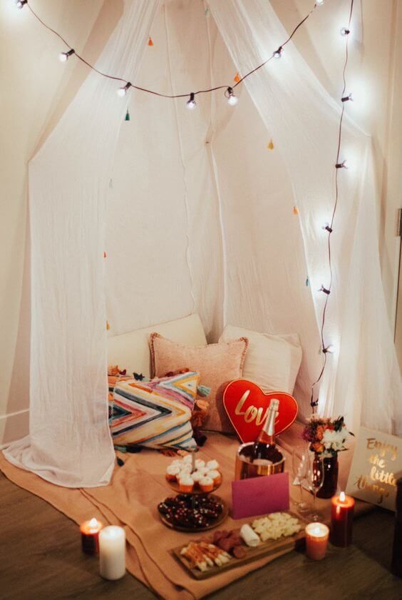 Decoração criativa para festa a dois