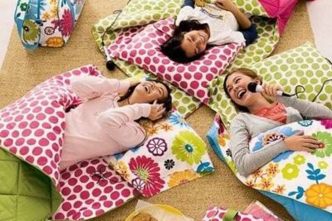 Diversão na festa do pijama